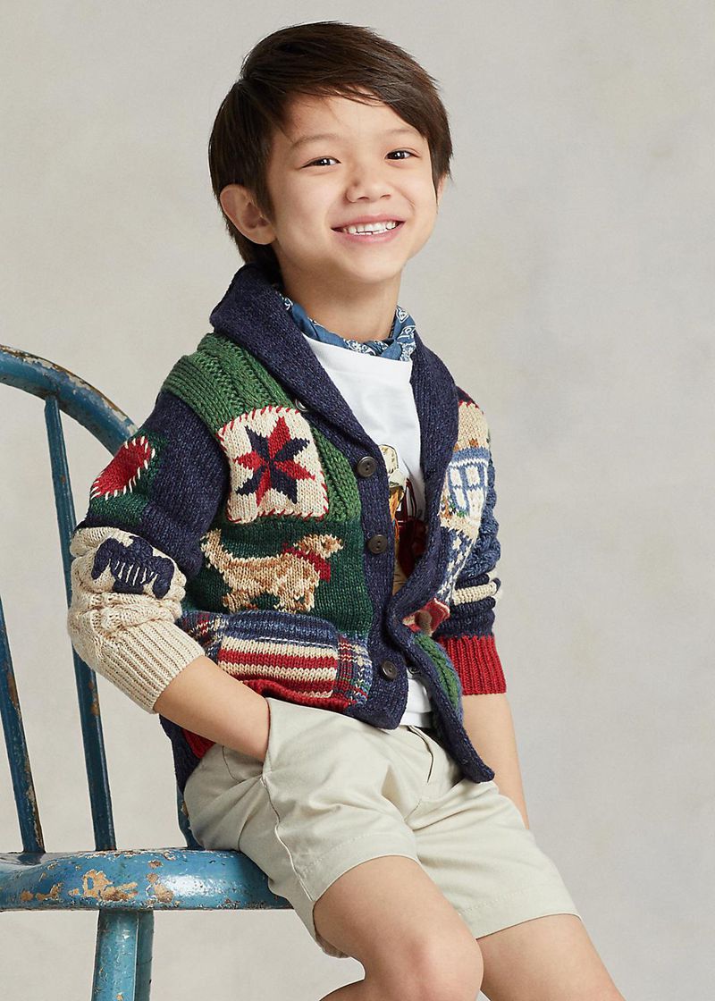 Sueter Ralph Lauren Niño 1.5-6 Años Patchwork Cotton-Blend Shawl Cardigan Chile Multicolor TOCRP-7439